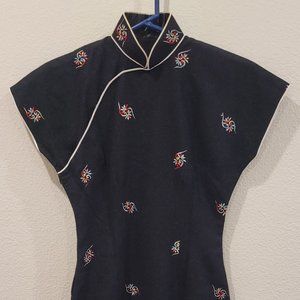 Vintage Late 1940s\1950s Custom CheongSam (Chinese gown w/ Mandarin collar)